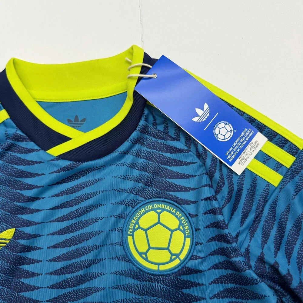 Colombia Soccer Jersey Youth Small 9-10 Boys Blue Adidas Climacool National Team